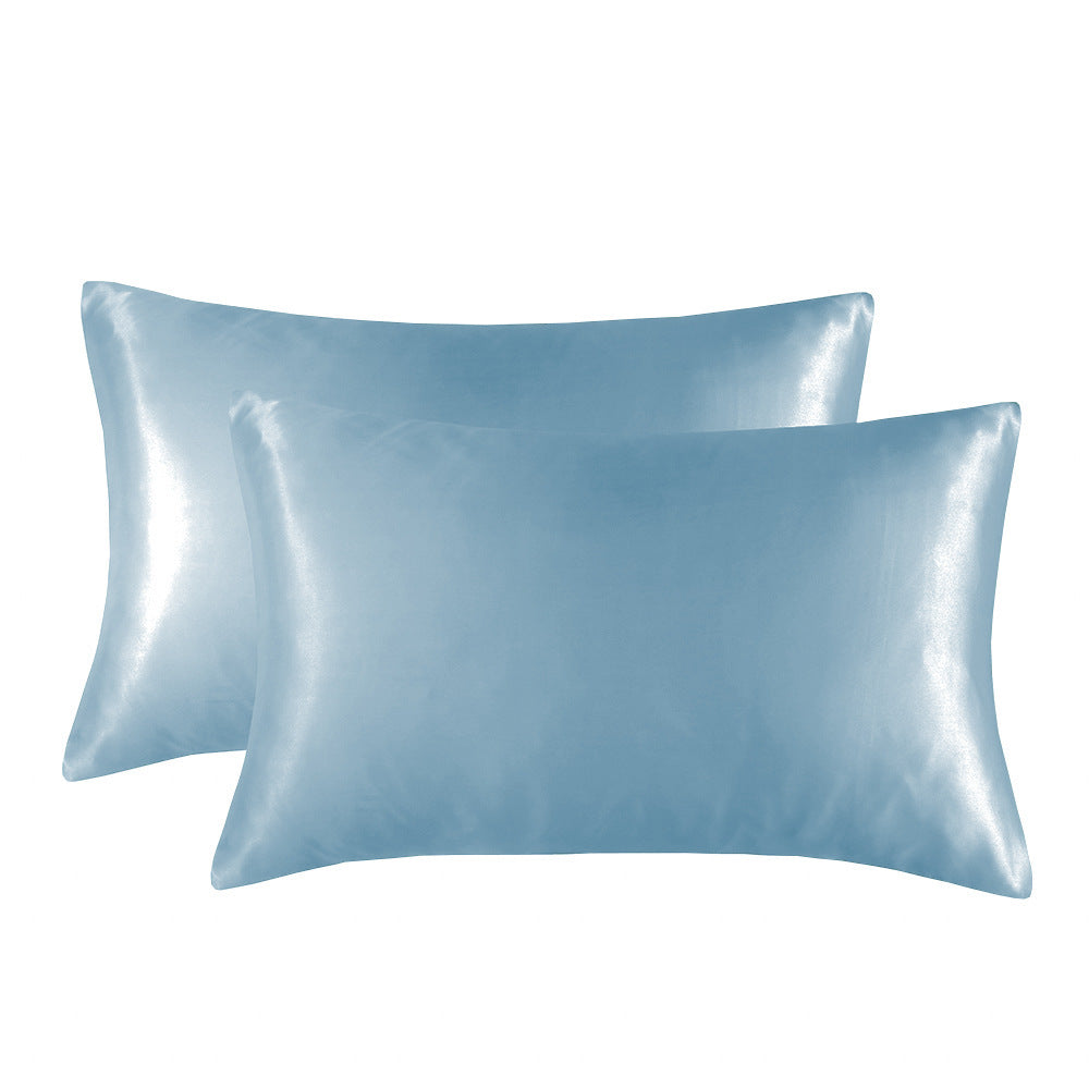 Imitation Silk Pillowcase - Solid Color - Calm Cloud Bedding